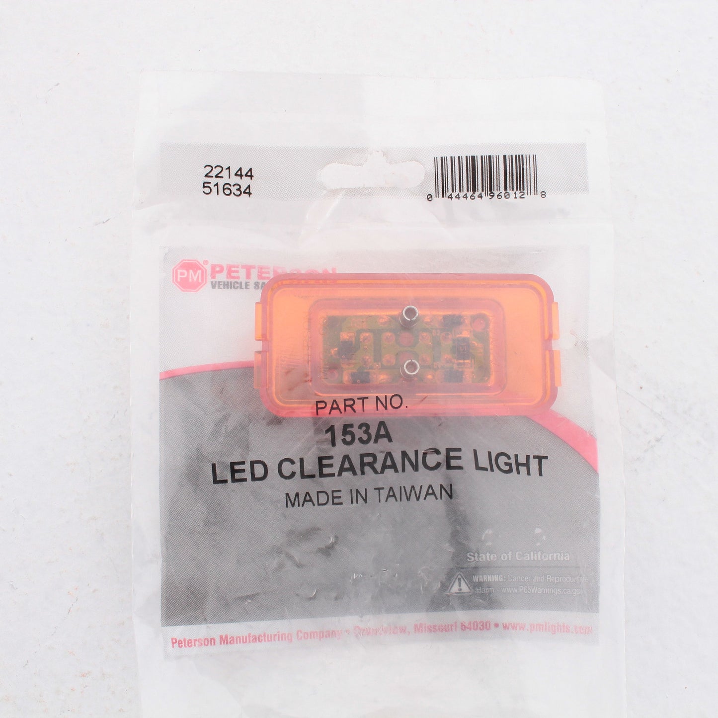 Peterson 153A Piranha LED Amber 2.5" Clearance Side Marker Light 153-Series