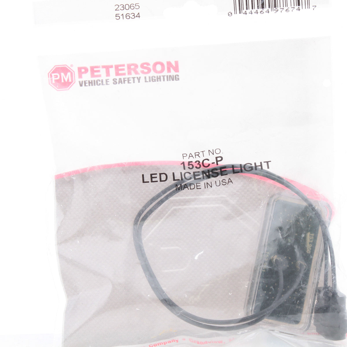 Peterson 153C-P White 2.5" Clear 1-Diode LED Utility License Plate Light
