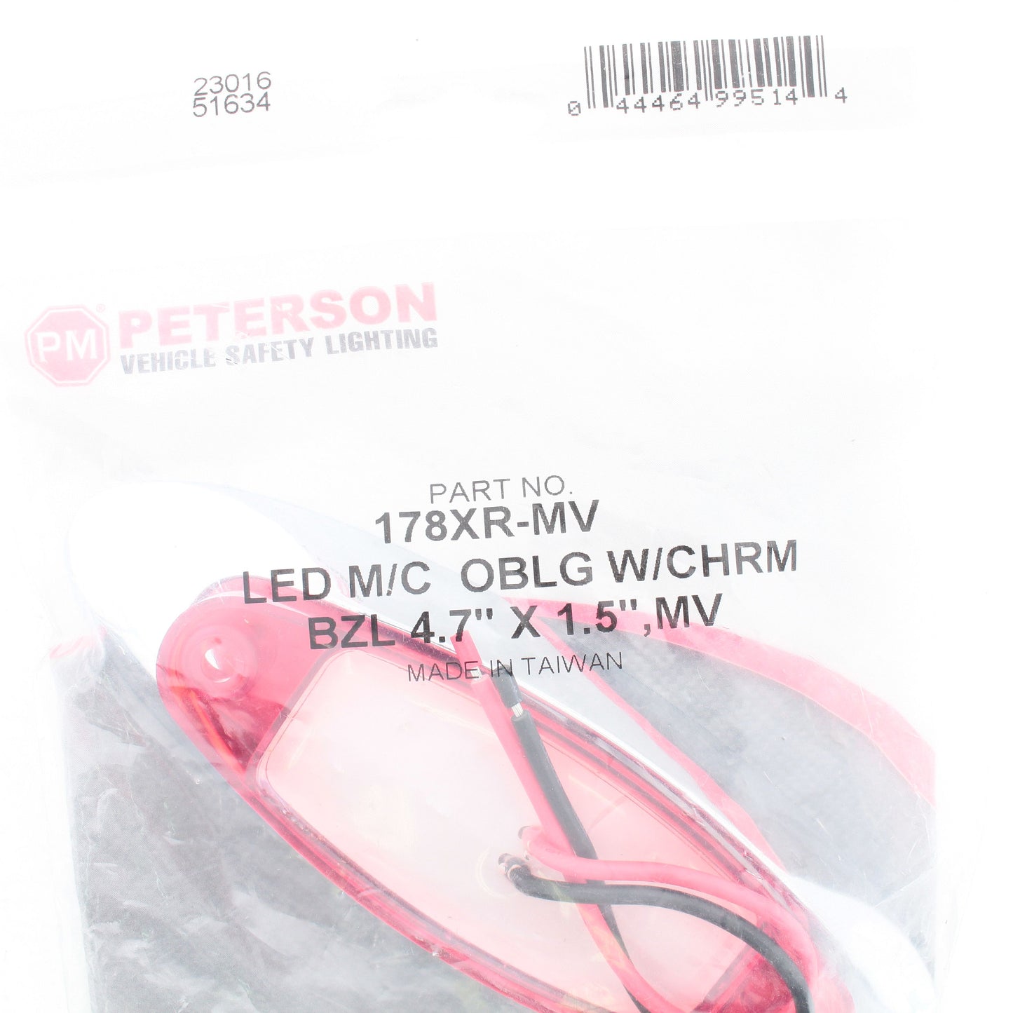 Peterson 178XR-MV Red Piranha LED Clearance/Side Marker Light Kit w/Bezel