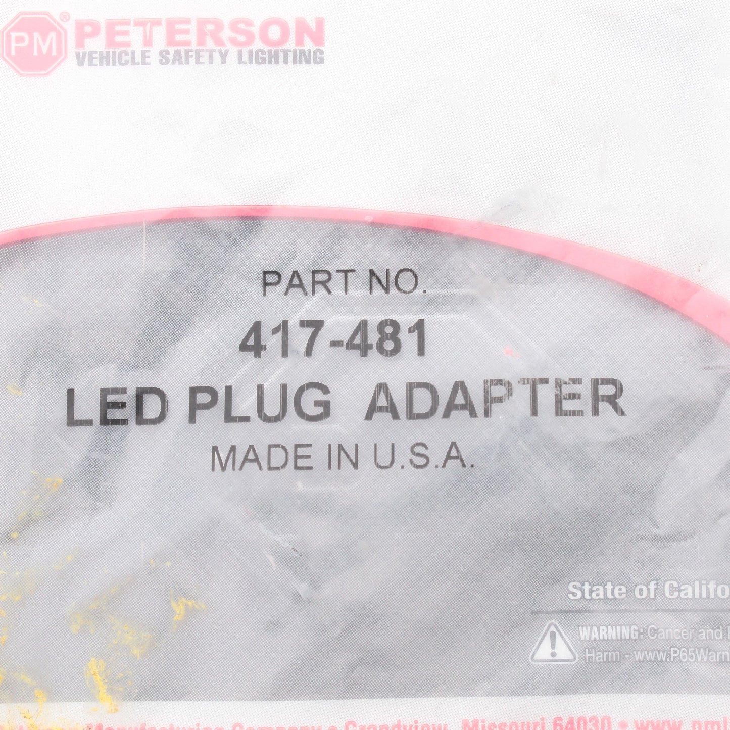 Peterson 417481 2-Wire Weatherproof Adapter Plug 6" for 417 Series Hard Shell
