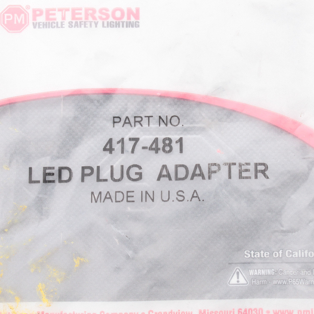 Peterson 417481 2-Wire Weatherproof Adapter Plug 6" for 417 Series Hard Shell