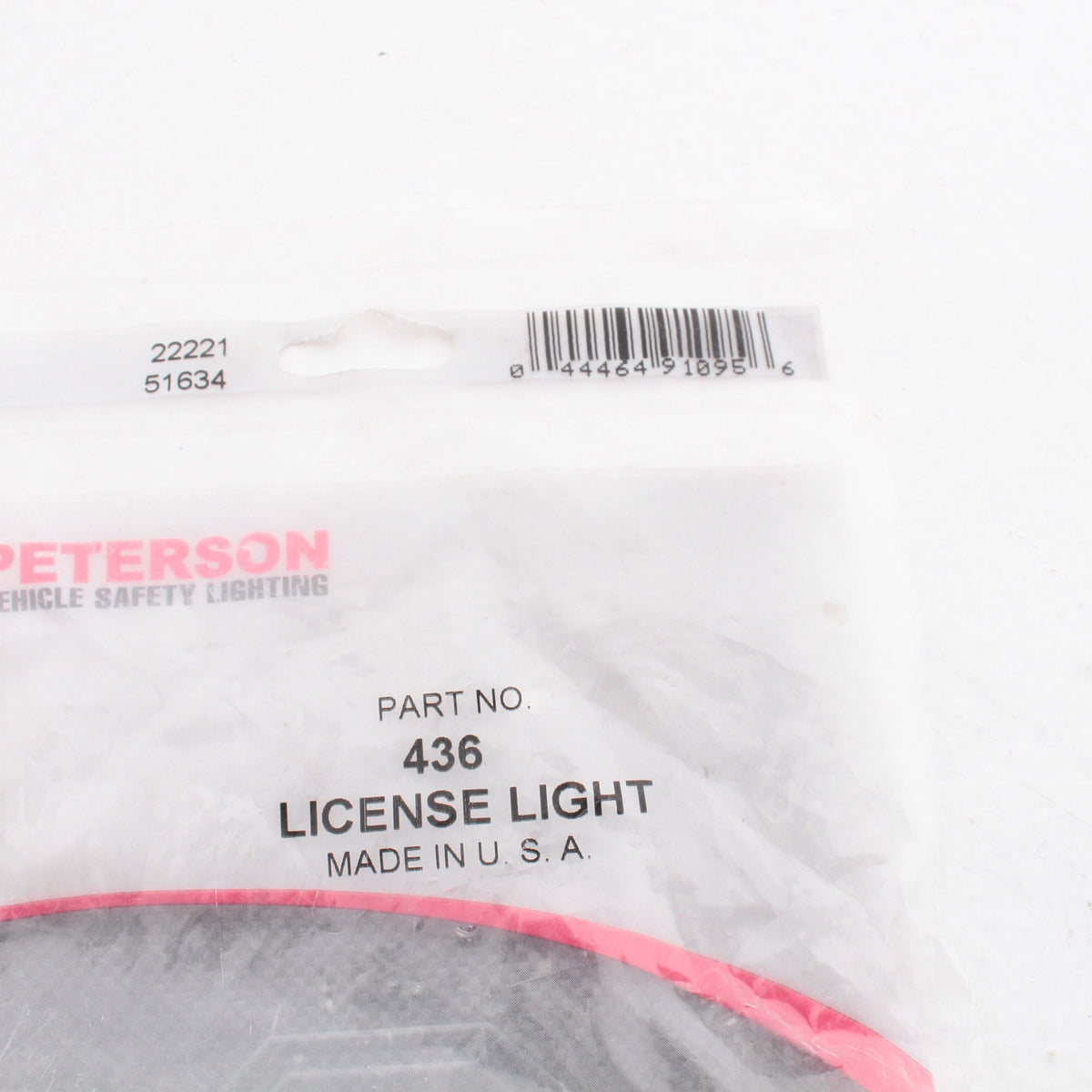 Peterson 436 Clear License Plate Light VIBAR Socket Tough Polycarb Lens ABS Hood