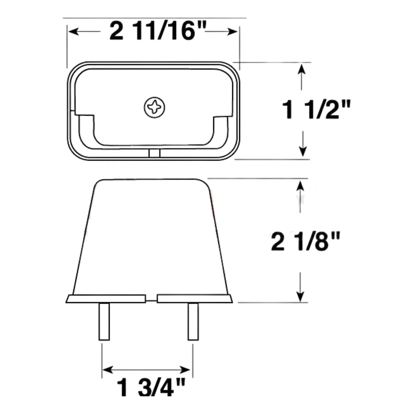 Peterson 436SX Incandescent License Light Oblong Clear 4" x 2.25"