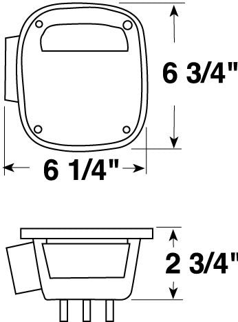 Peterson 442L Universal Three-Stud Combination Stop Tail w/ License Light
