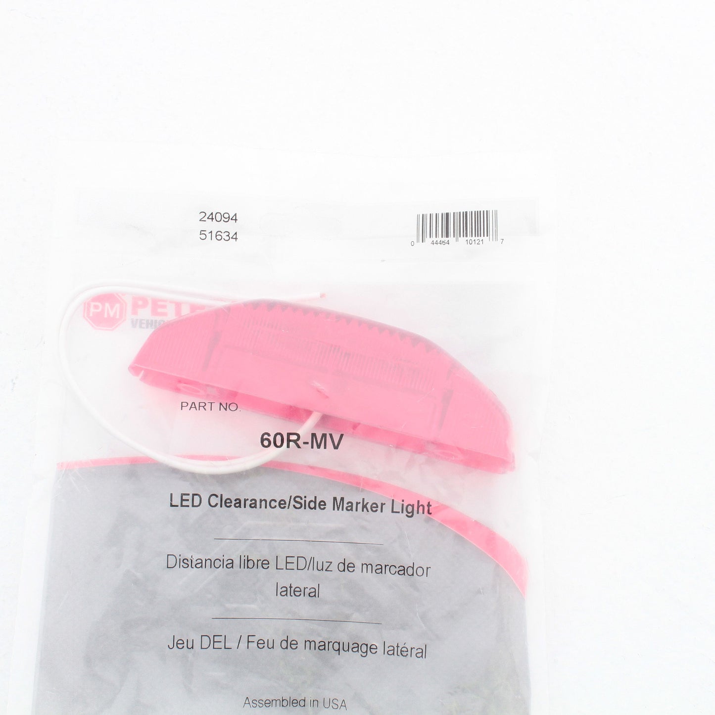 Peterson 60RMV Red LED Clearance Side Marker Light 4.5" x 0.9" x 1.27"