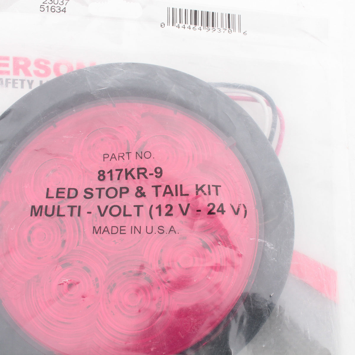 Peterson 817KR9 Red 4" Round LED Stop Turn Tail Light Grommet Mount Kit