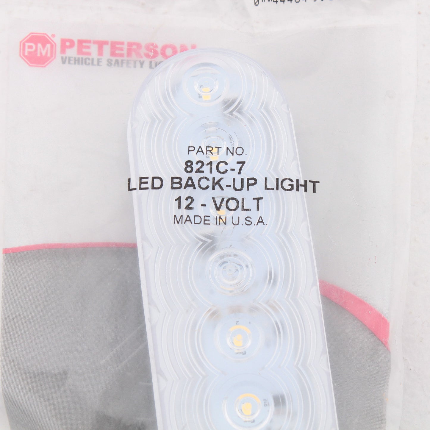 Peterson 821C7 Oval Clear LED Back-Up Light LumenX 6.5" x 2.25" Grommet