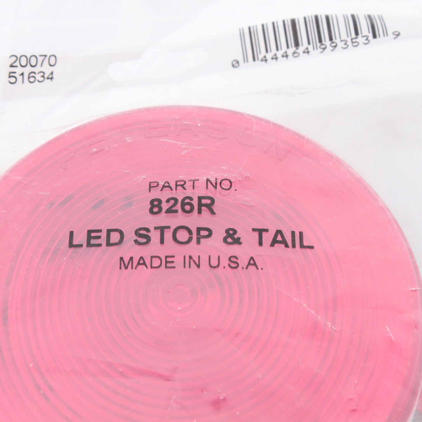 Peterson 826R Red 4" Round LED Stop Turn Tail Light Single Diode Reflective