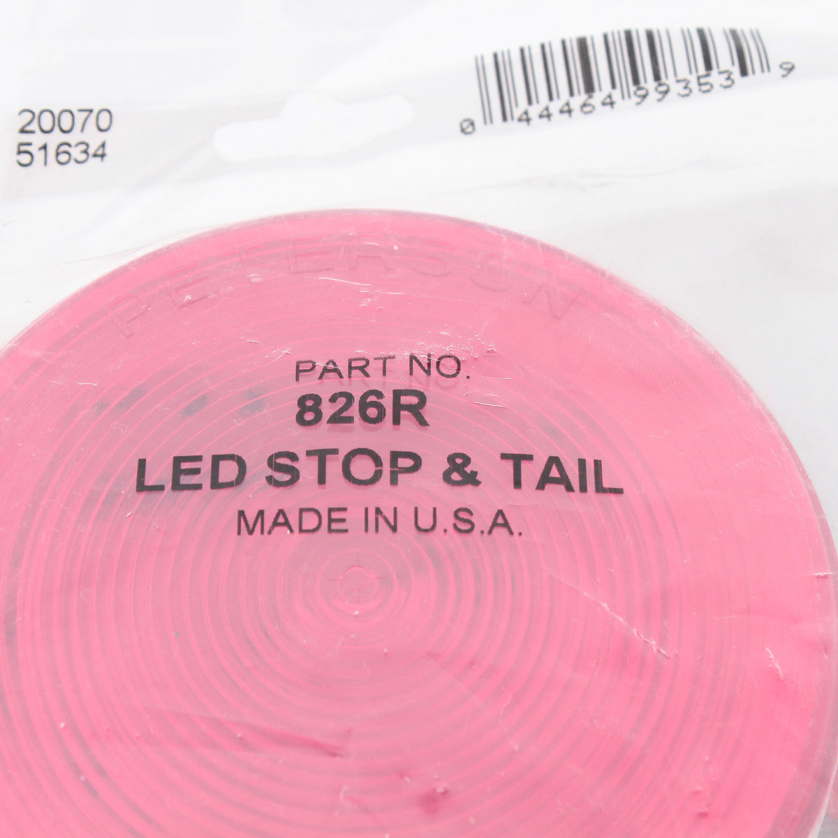 Peterson 826R Red 4" Round LED Stop Turn Tail Light Single Diode Reflective