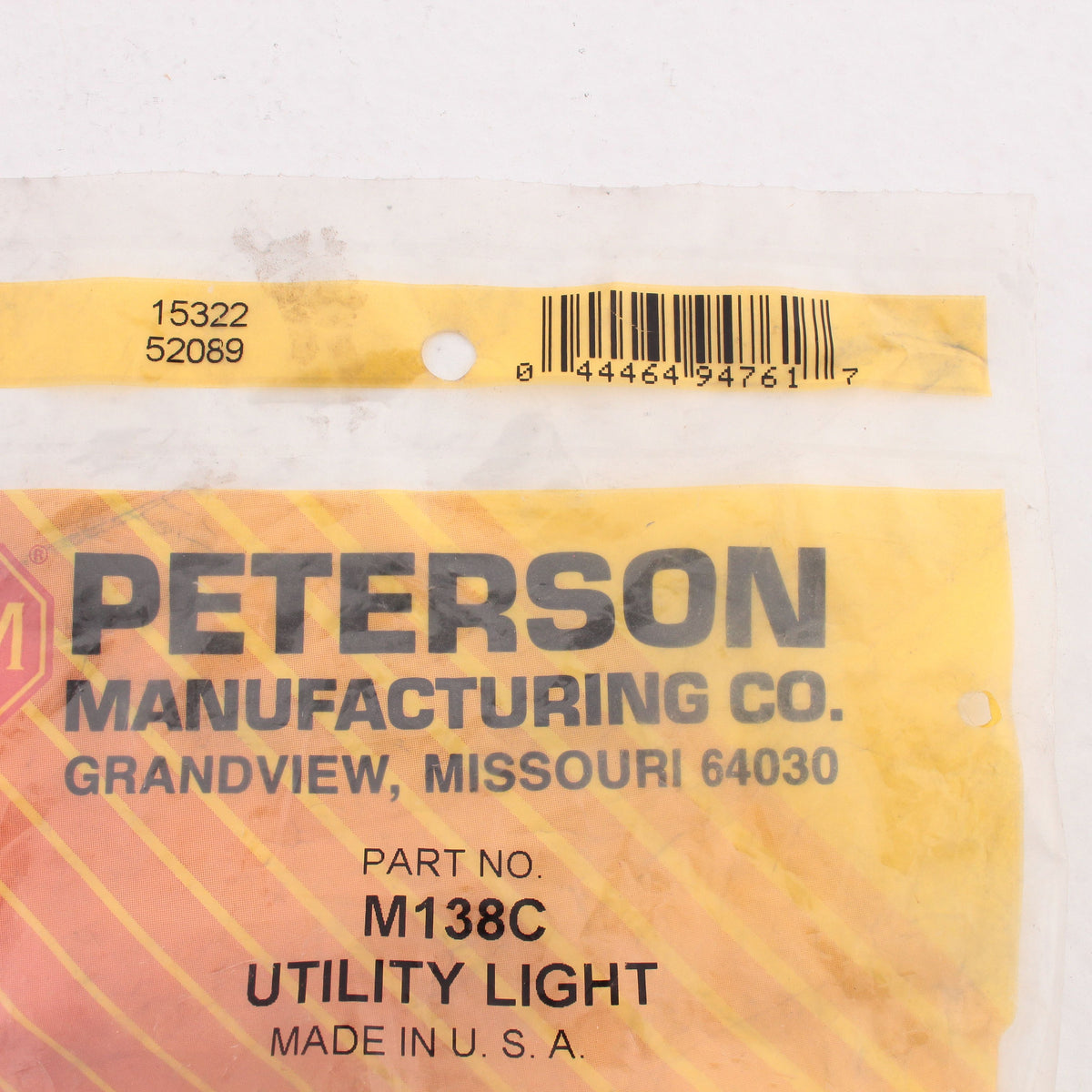 Peterson M138C Clear 4" 2-Bulb Double Bulls-Eye Surface Utility Light Acrylic