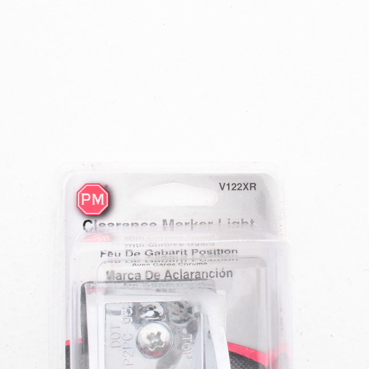 Peterson V122XR Red 4.88" Incandescent Chrome Clearance Side Marker Light 12V