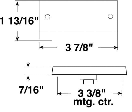 Peterson V132A Amber 3-7/8" Rectangular Clearance Side Marker Light with Reflex