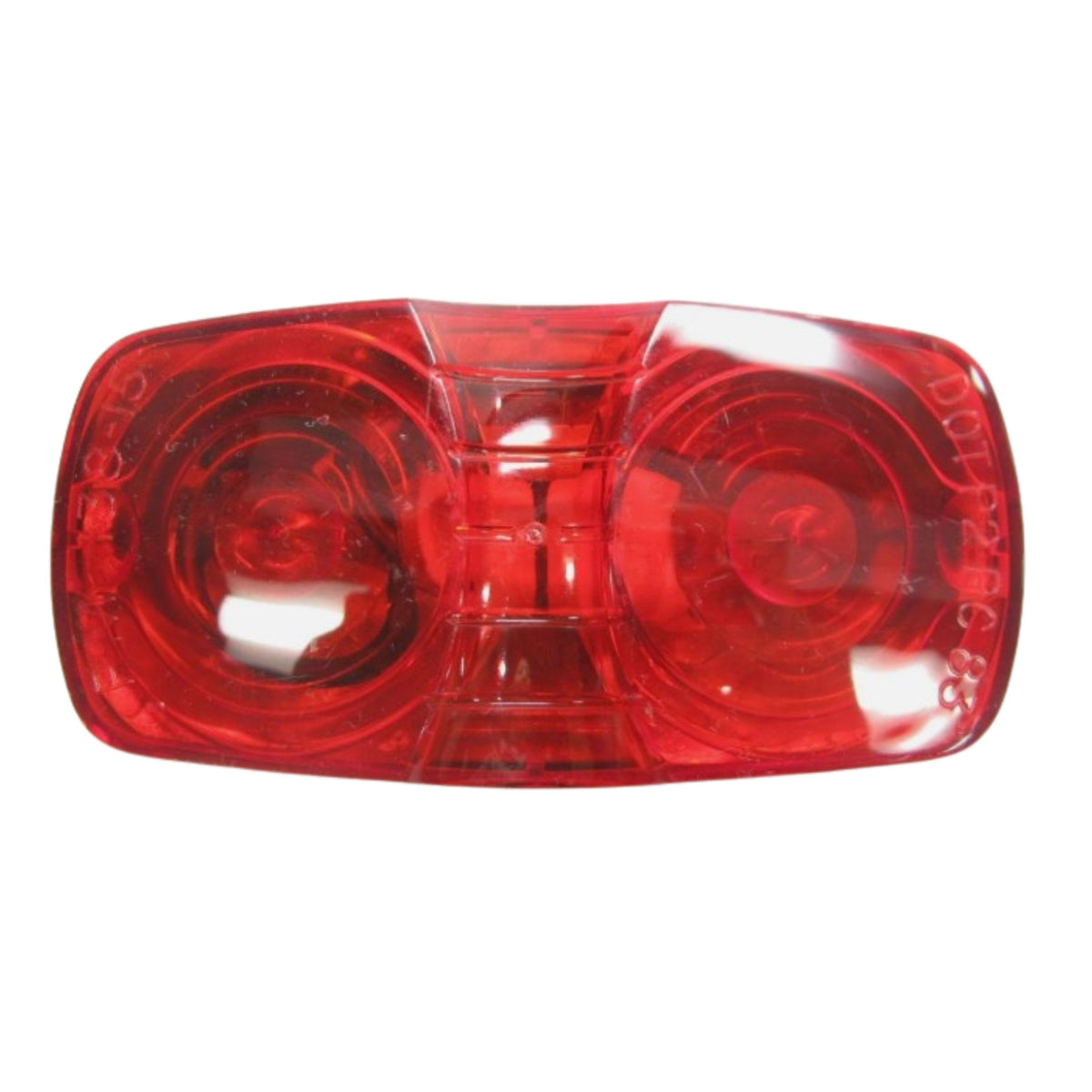 Peterson V139R Red Clearance Light Two Heavy Duty Bulbs Flat Mounting 12 Volts