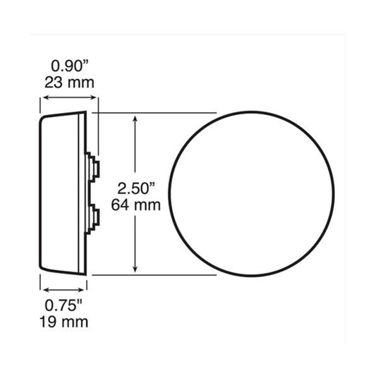 Peterson V142KR Red Round 2-1/2" Clearance Light