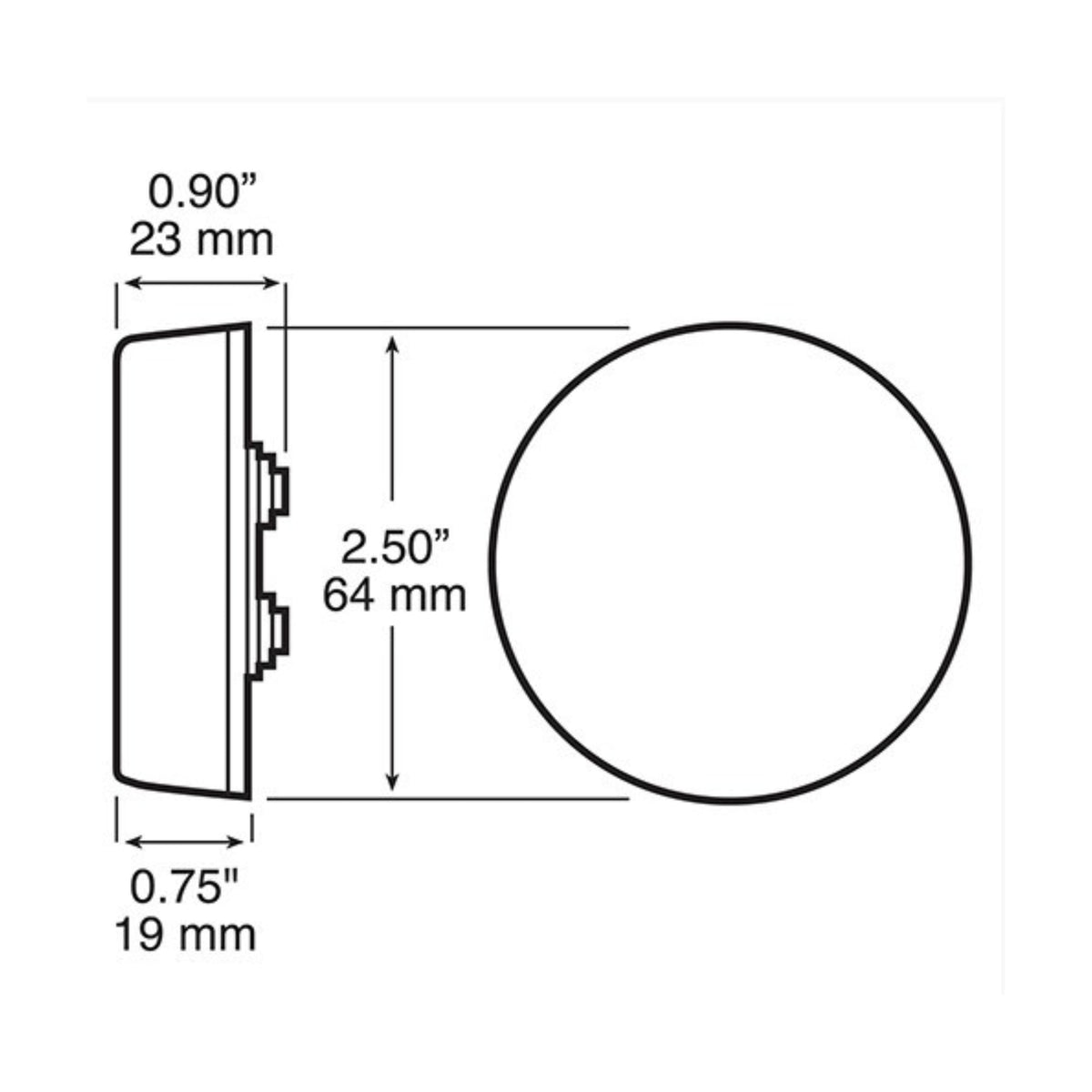 Peterson V142KR Red Round 2-1/2" Clearance Light