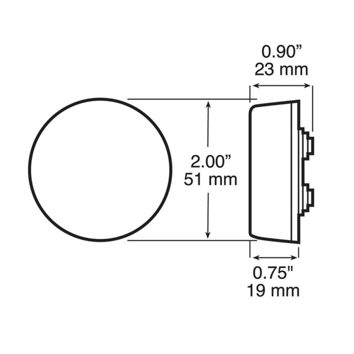 Peterson V146A Amber Round 2" Clearance and Side Marker Light