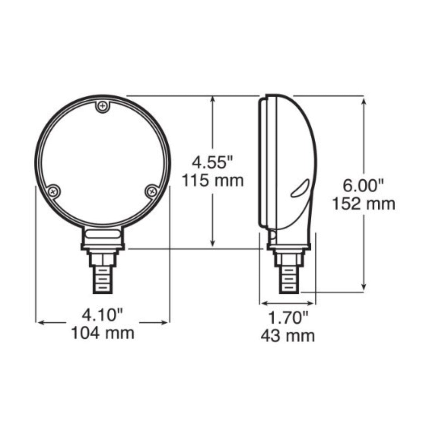 Peterson V339A Amber LED Single-Face Combo Park & Turn or Stop Turn & Tail Light
