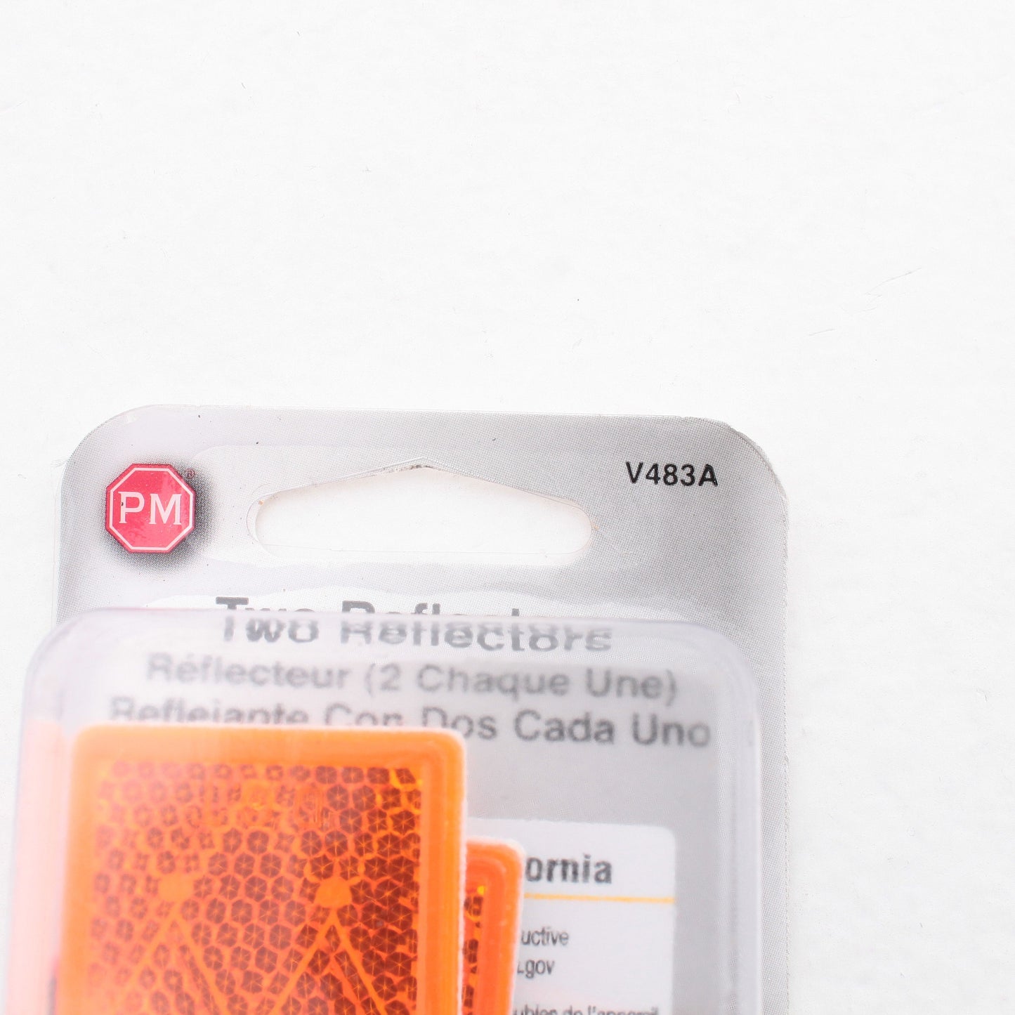 Peterson V483A Amber Rectangular Reflector 3.125"x1.375" Adhesive Quick-Mount