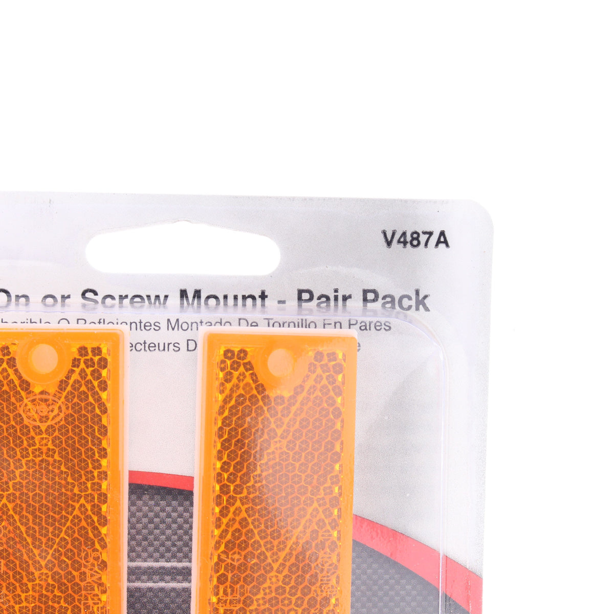 Peterson V487A Amber Reflector 4.375" x 1.125" Adhesive Compact Rectangle