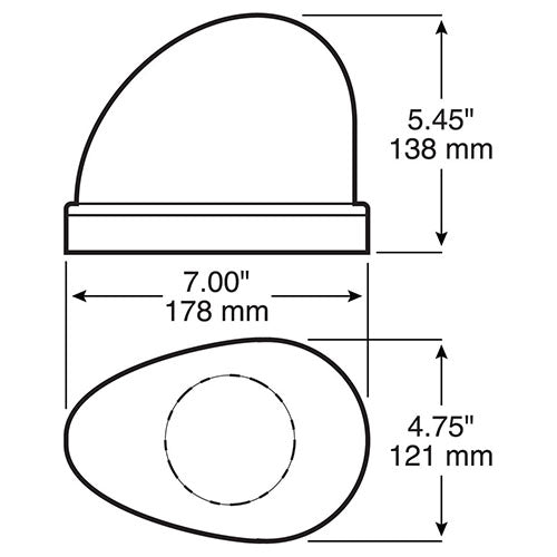 Peterson V774A Amber Incandescent Magnetic Mount Revolving Light Beacon Teardrop