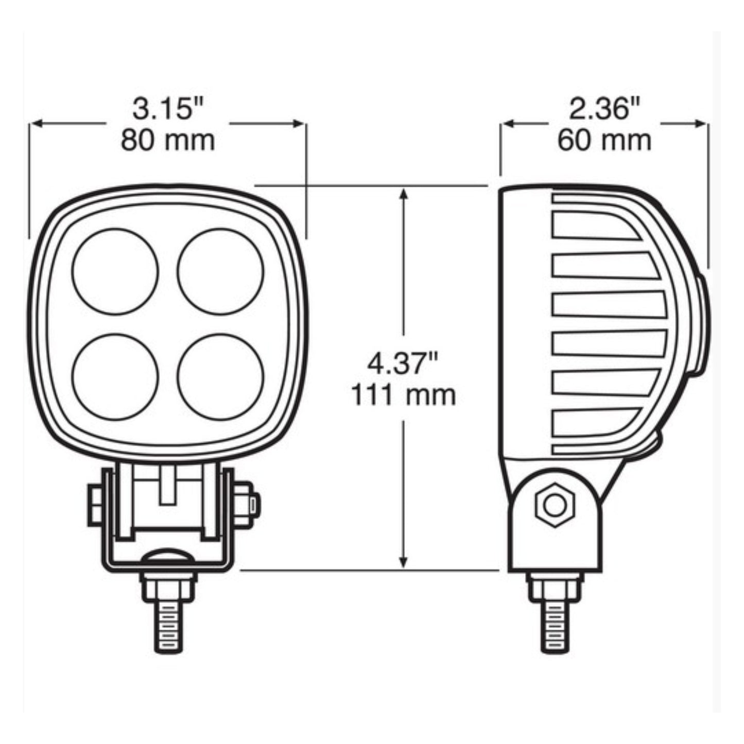 Peterson V913MV Great White 3" x 3" LED Compact Work Light
