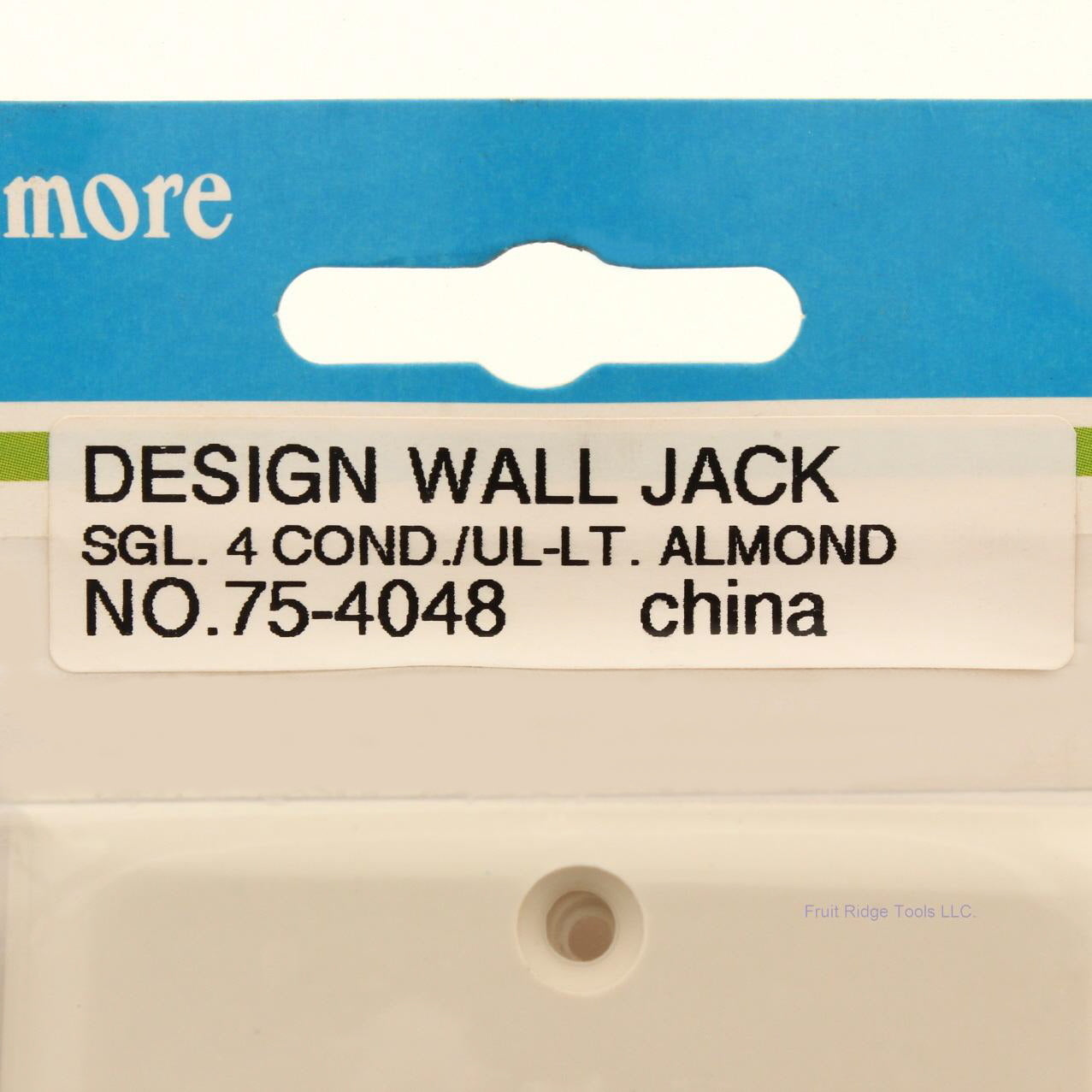Philmore Design 4-Conductor Wall Phone Jack Light Almond Cover Plate75-4048