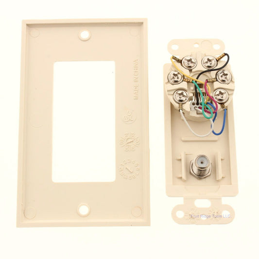 Philmore 75-4168 Light Almond Designer Jack Wall Plate