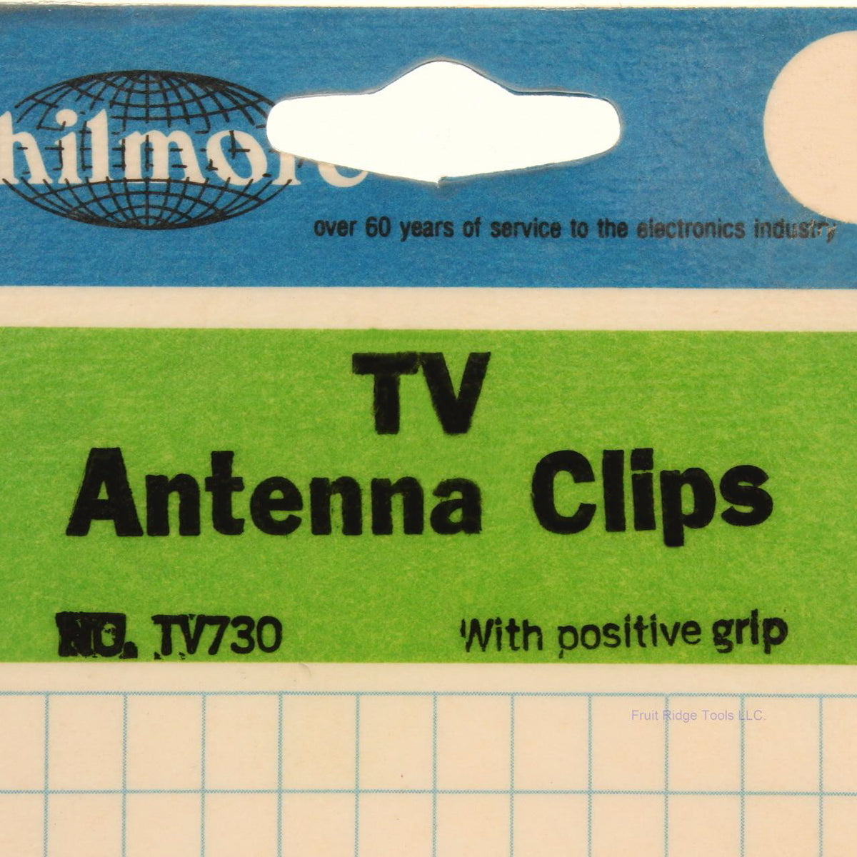 Pair of Philmore Blue Yellow TV Antenna Clips W/ Positive Grip TV730