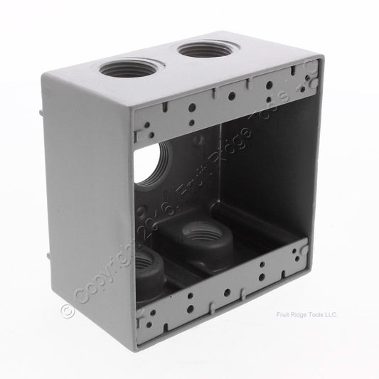 Preferred Industries 613183 Aluminum 2-Gang Deep Weatherproof Box 36.5 Cu In.