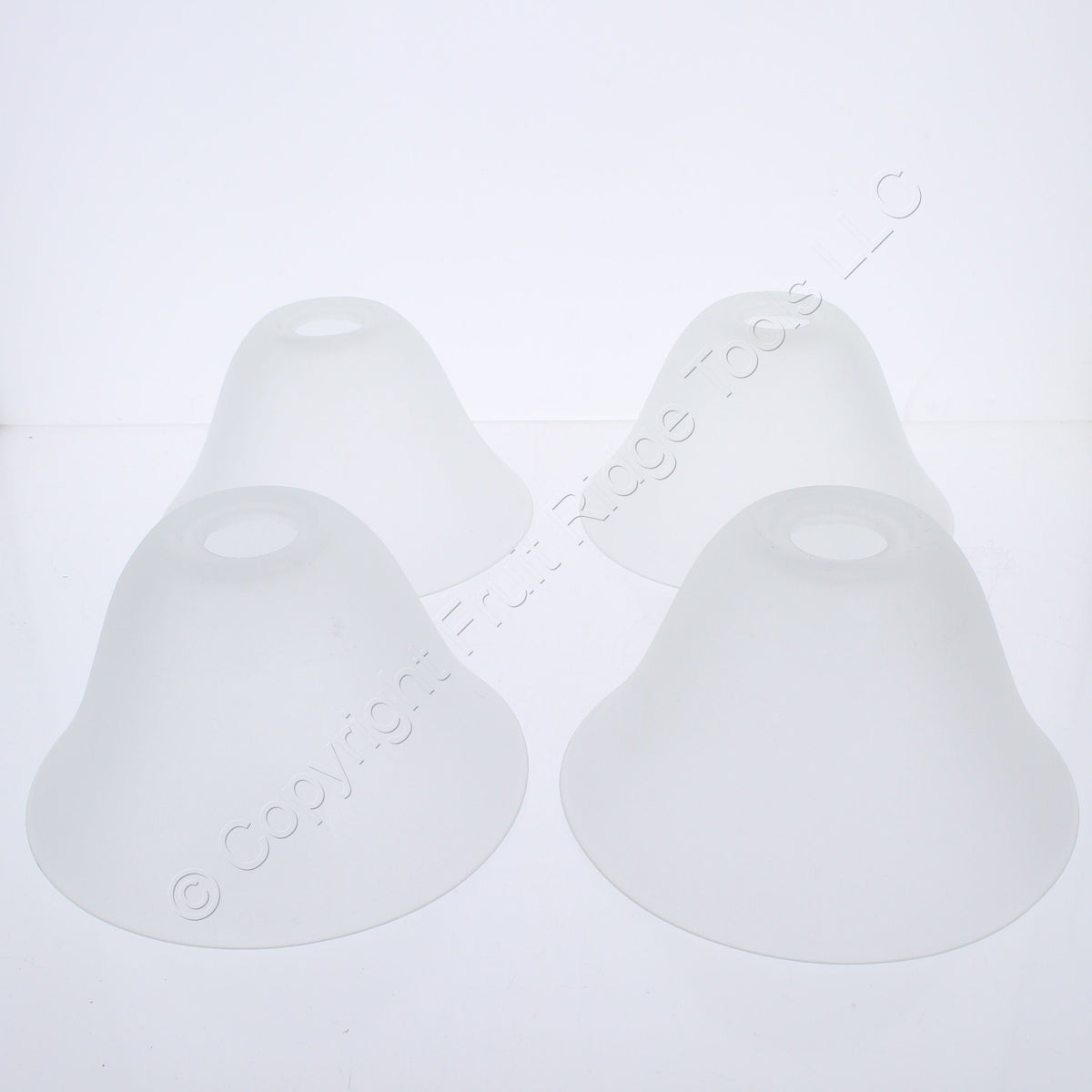 Quorum Glass Housing Only for Light Pendant IT570F. The height is 4", the width of the top is 7", and the width of the bulb opening is about 1"