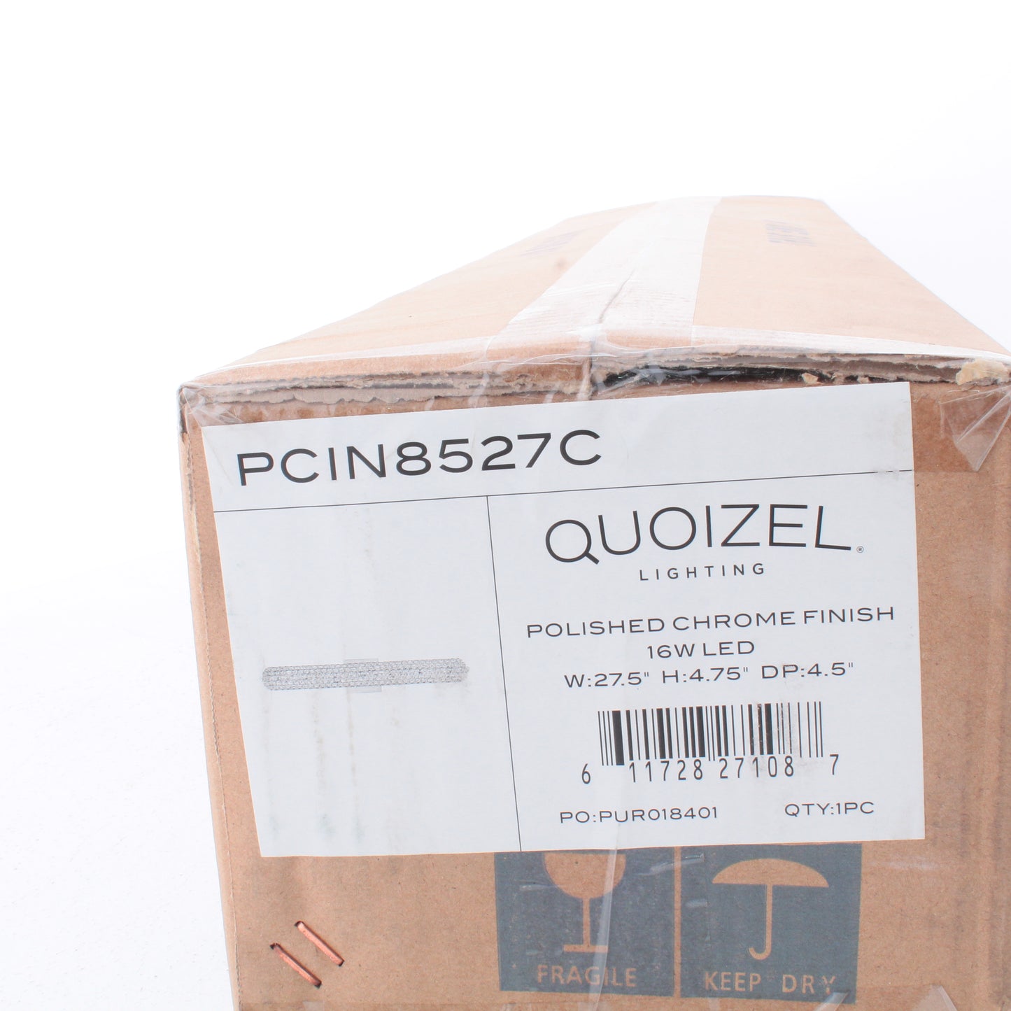 Quoizel Lighting Polished Chrome Finish 16W LED 27" Bath Light PCIN8527C