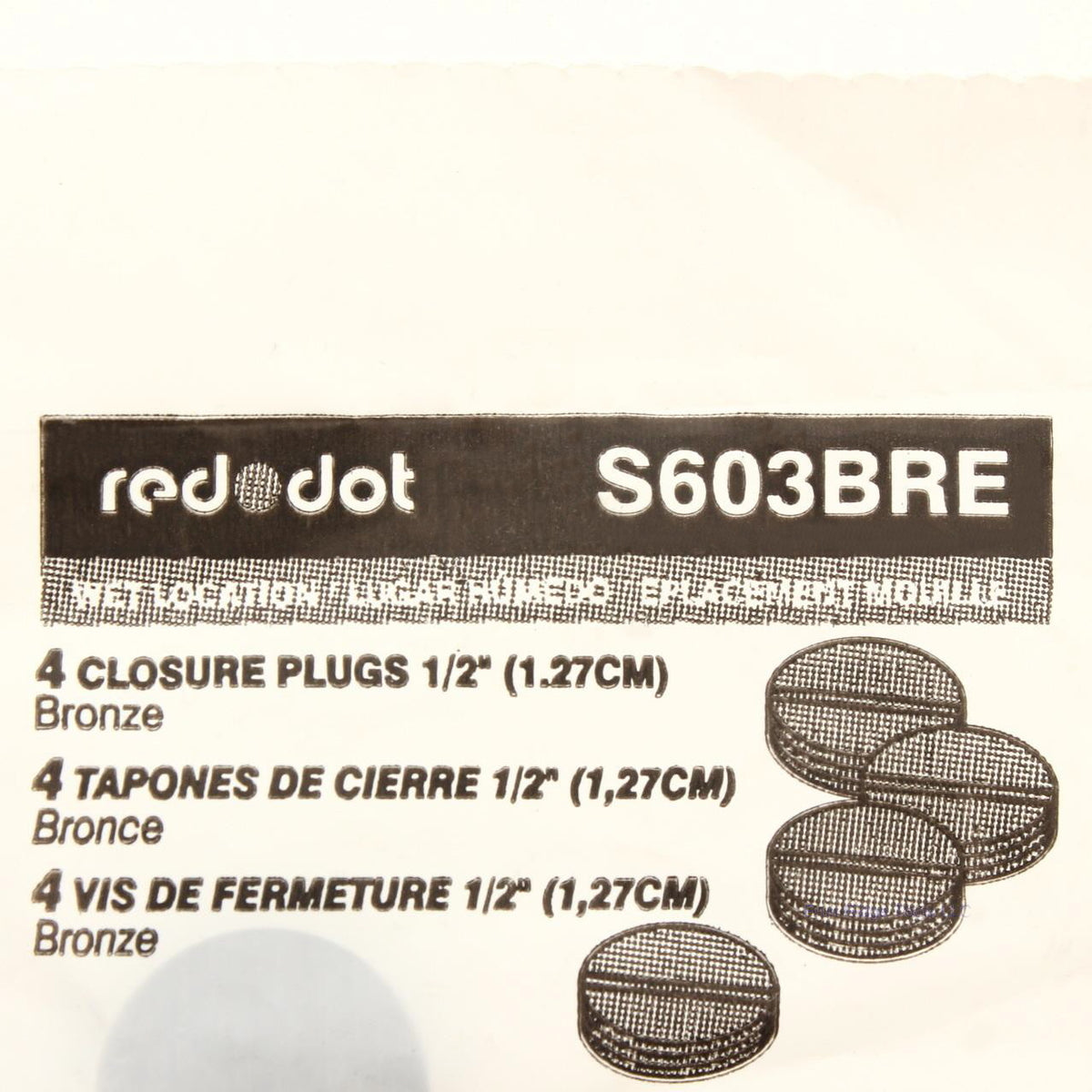 Thomas & Betts Red Dot S603BRE Bronze 1/2" NonMetallic Closure Plug Caps 4-Pack