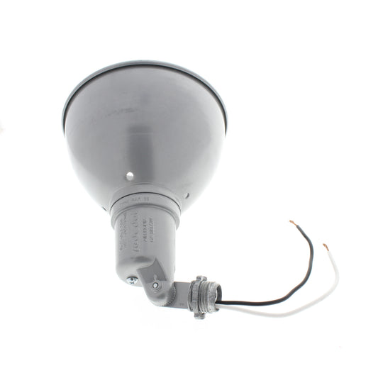 Red Dot WH90 Gray Die Cast Zinc Hooded Lampholder 5-1/2" Diameter 150 Watt Max