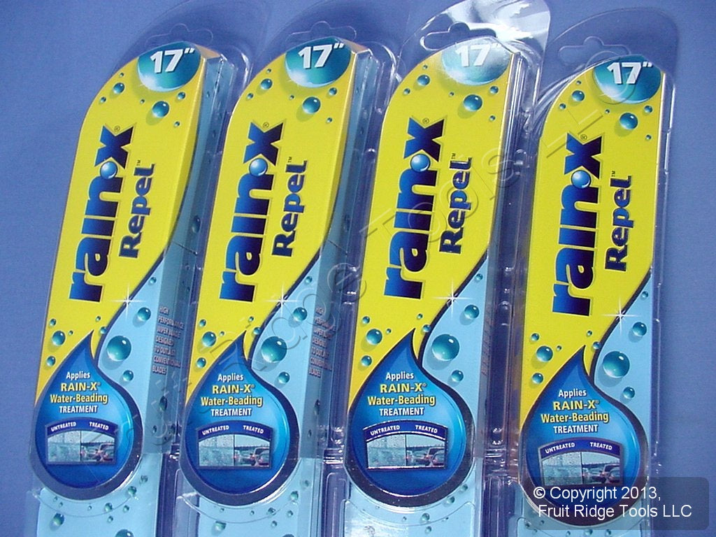 4 Rain-X 17" Windshield Wiper Blades Repel Water-Beading All Weather