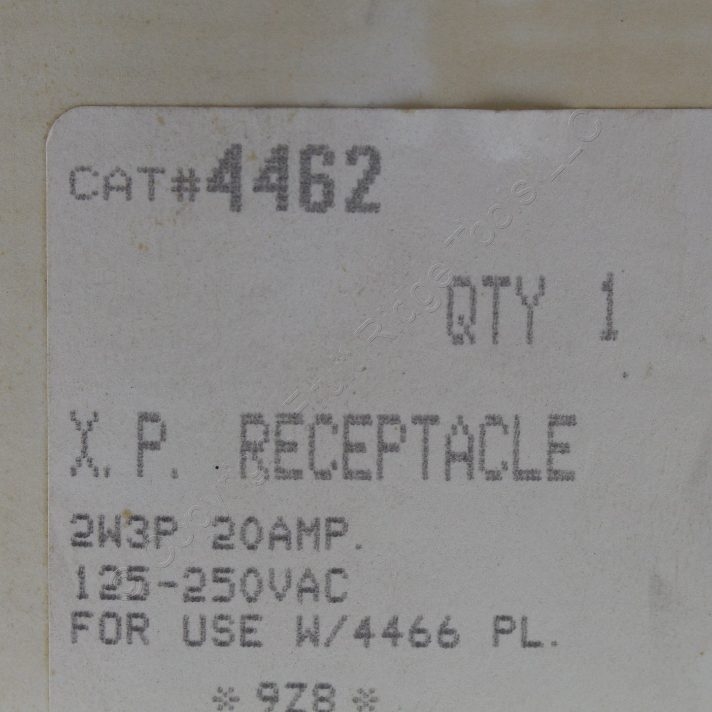 Russellstoll X.P. Receptacle 2W3P 20AMP. 125-250VAC 4462