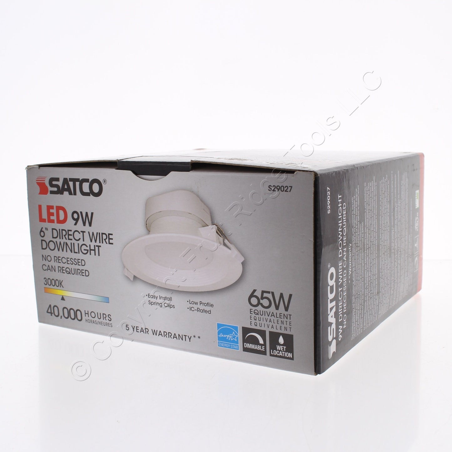 Satco 29027 LED 5"-6" Retrofit 9 Watt Dimmable White Round Downlight 120 Volt