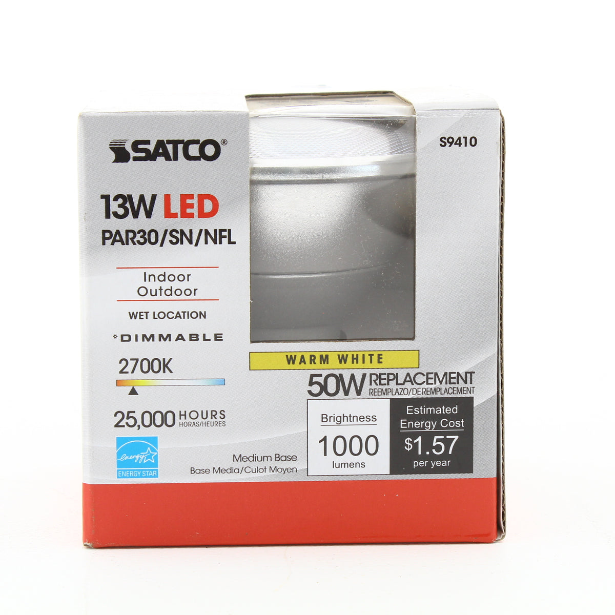 Satco S9410 Lumos LED PAR30SN Medium E26 13 Watt 120V 2700K Light Bulb