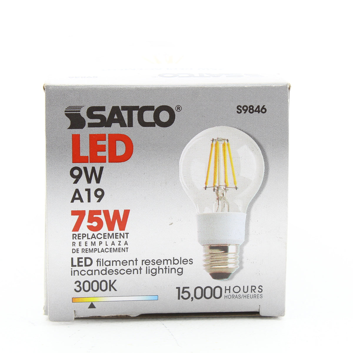 Satco S9846 9 Watt A19 Soft White LED Light Bulb