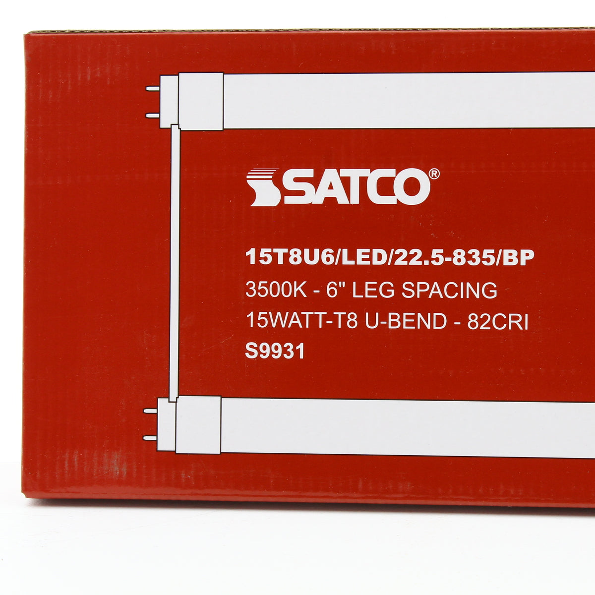 Satco S9931 Signature U-BEnd LED T8 Medium Bi-Pin 15W 277V 3500K Light Bulb