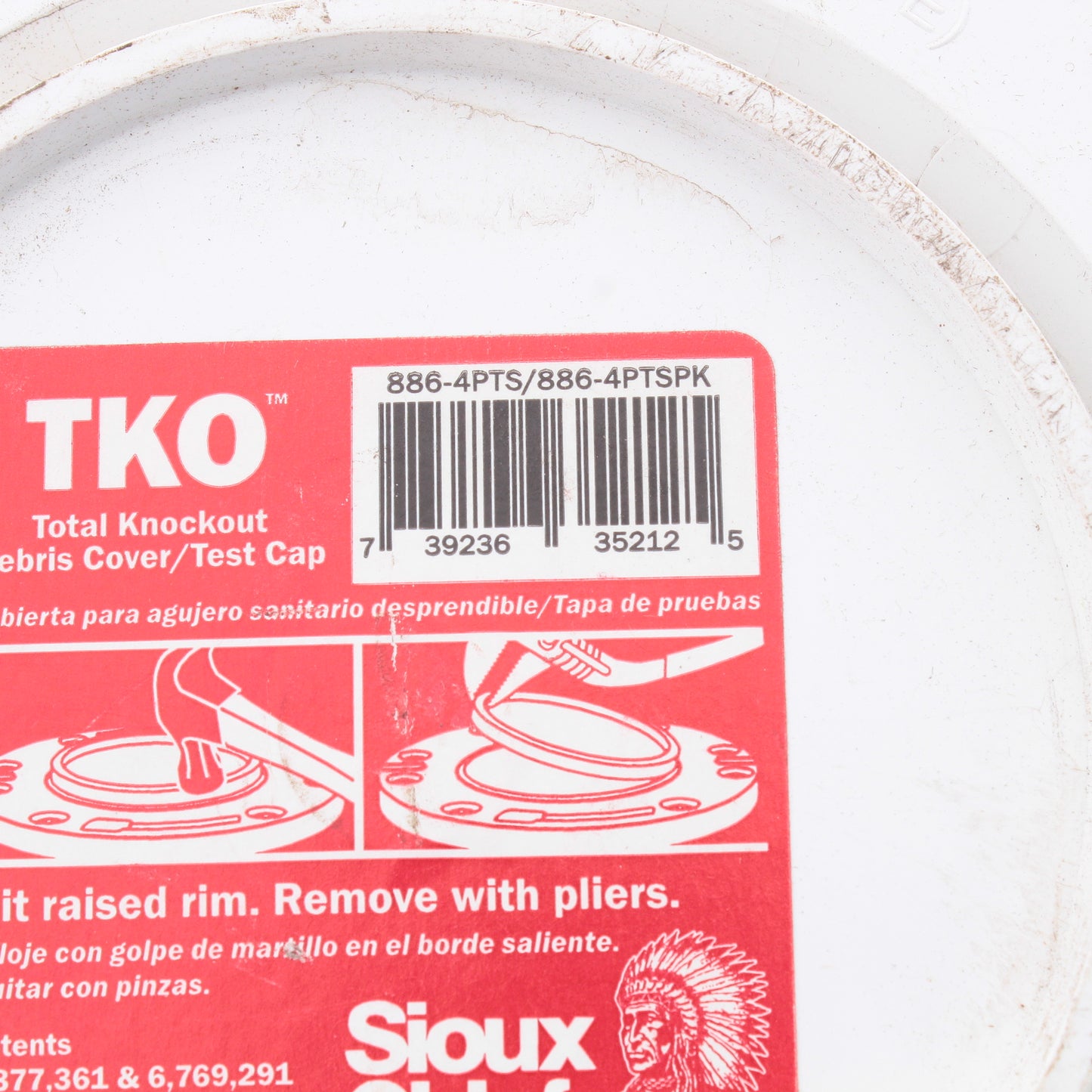 Sioux Chief #SC886-4PTS 4" x 4" K/O Open Closet Flange Hub Flush to Floor Spigot