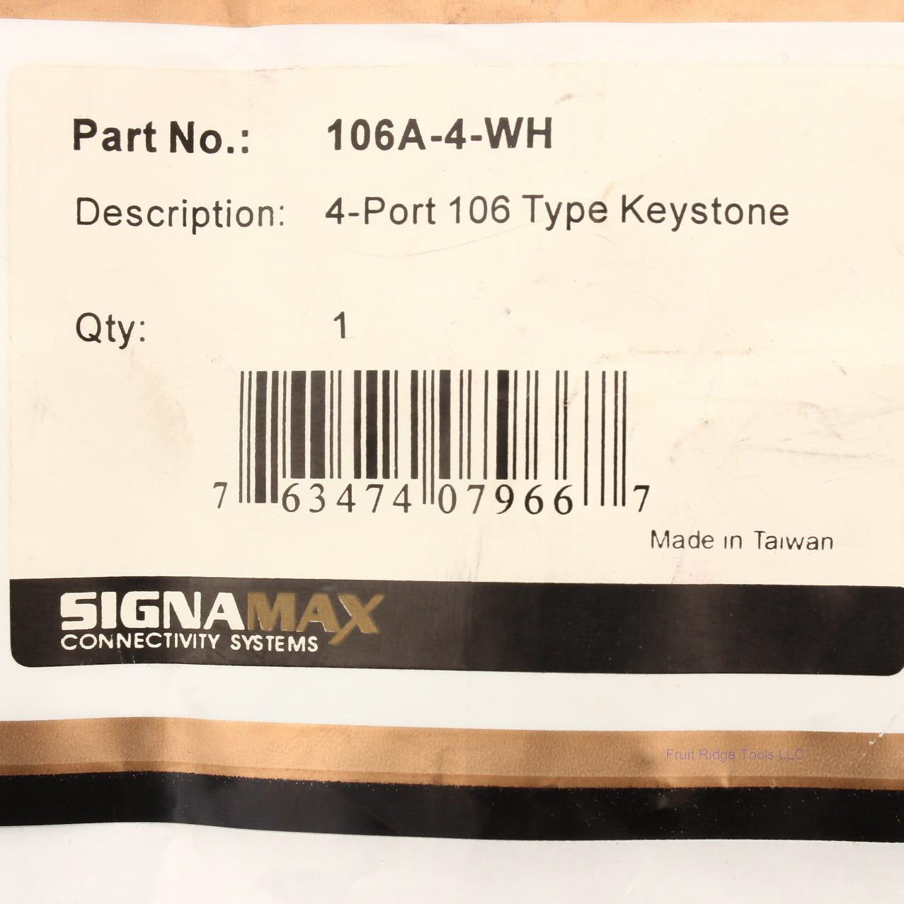 SignaMax 4-Port 106 Type Keystone 106A-4-WH