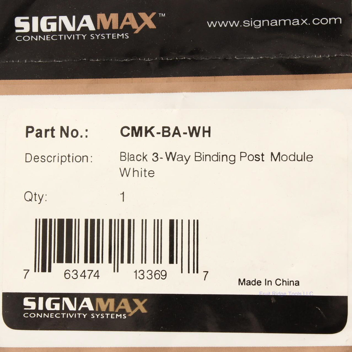 Signamax CMK-BA-WH Black 3-WAy Binding Post Module White