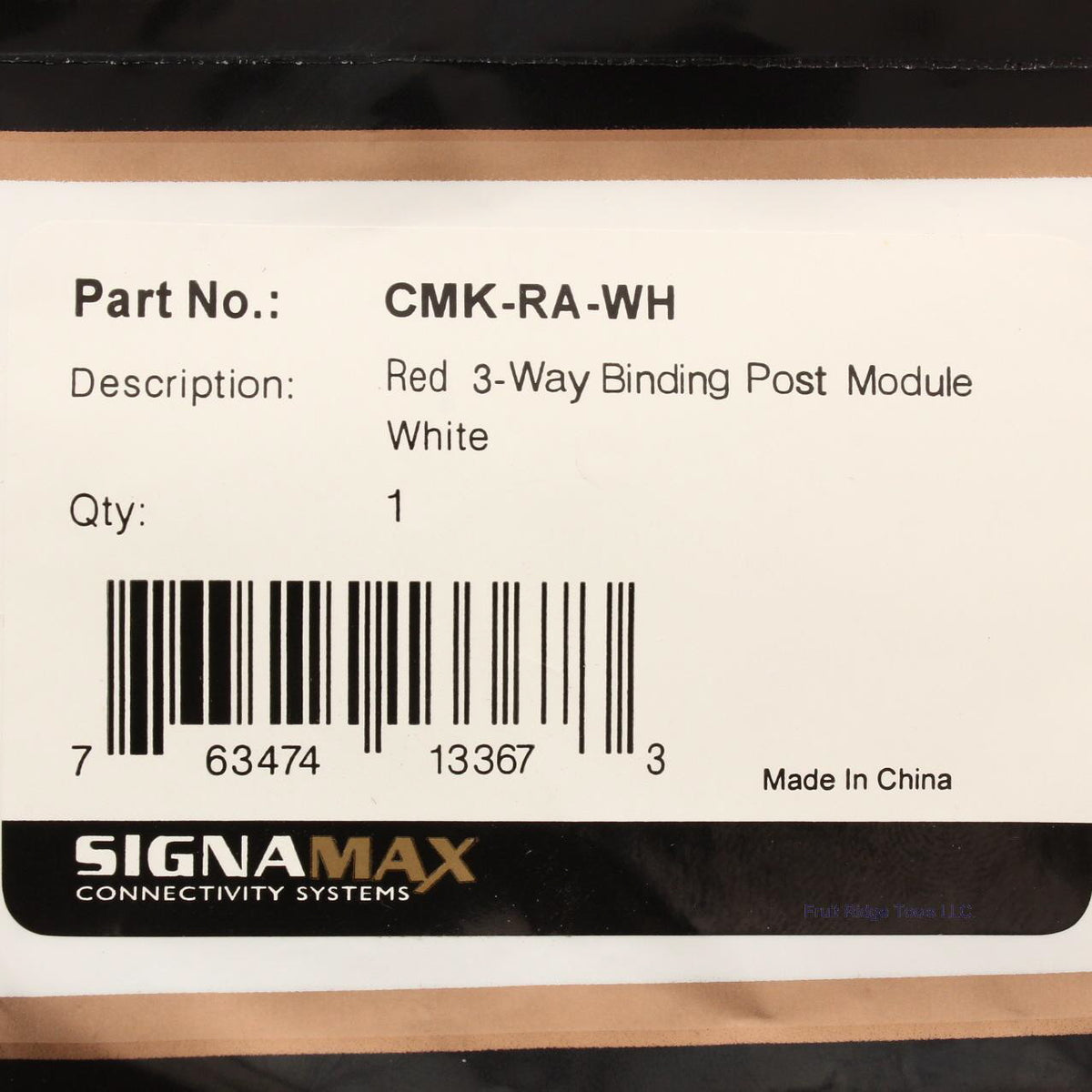 Signamax CMK-RA-WH Red 3-Way Binding Post Module White