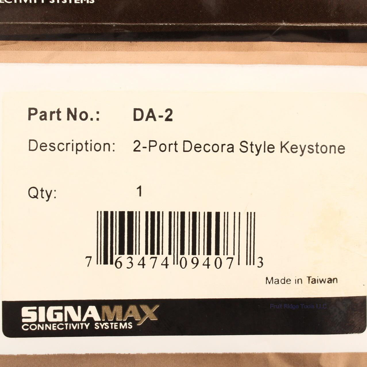 SignaMax DA-2 Almond 2-Port Decorator Style Keystone Wallplate Cover Insert DA-2