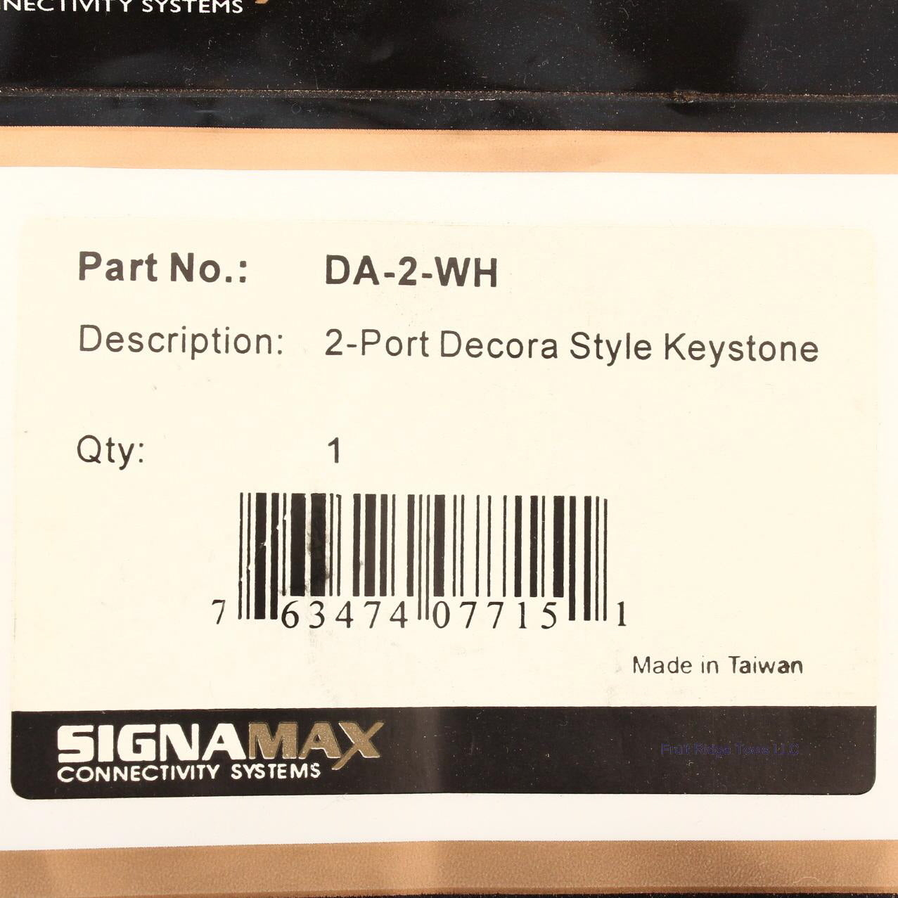 SignaMax White 2-Port Decora Style Keystone DA-2-WH