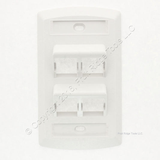 Suttle- WHITE Angled Face 4-Port Wallplate