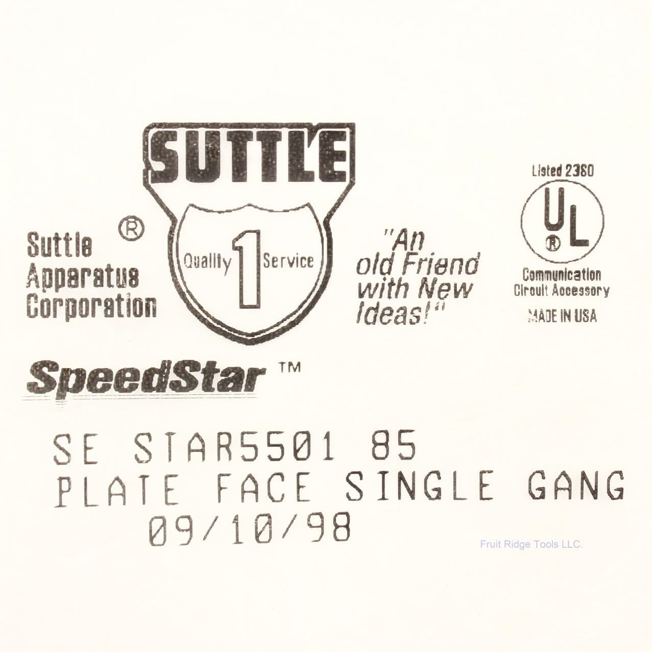 Suttle White 1-Gang Face Plate Adapter Custom Plate with ID Window S-STAR5501-85