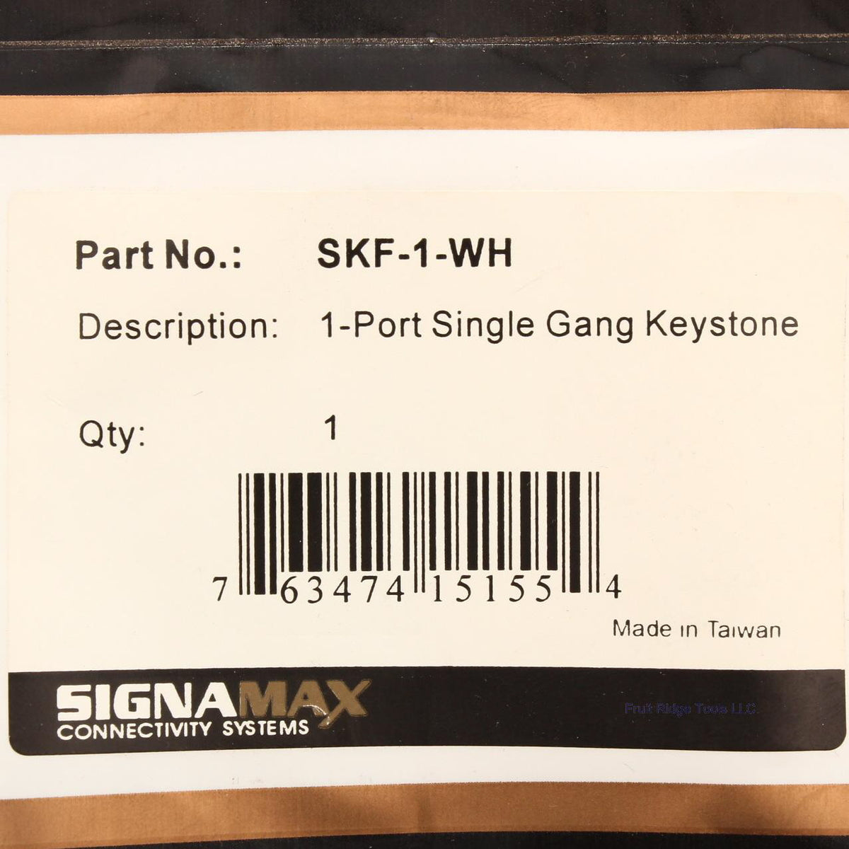 Signamax SKF-1-WH 1-Port Single Gang Keystone
