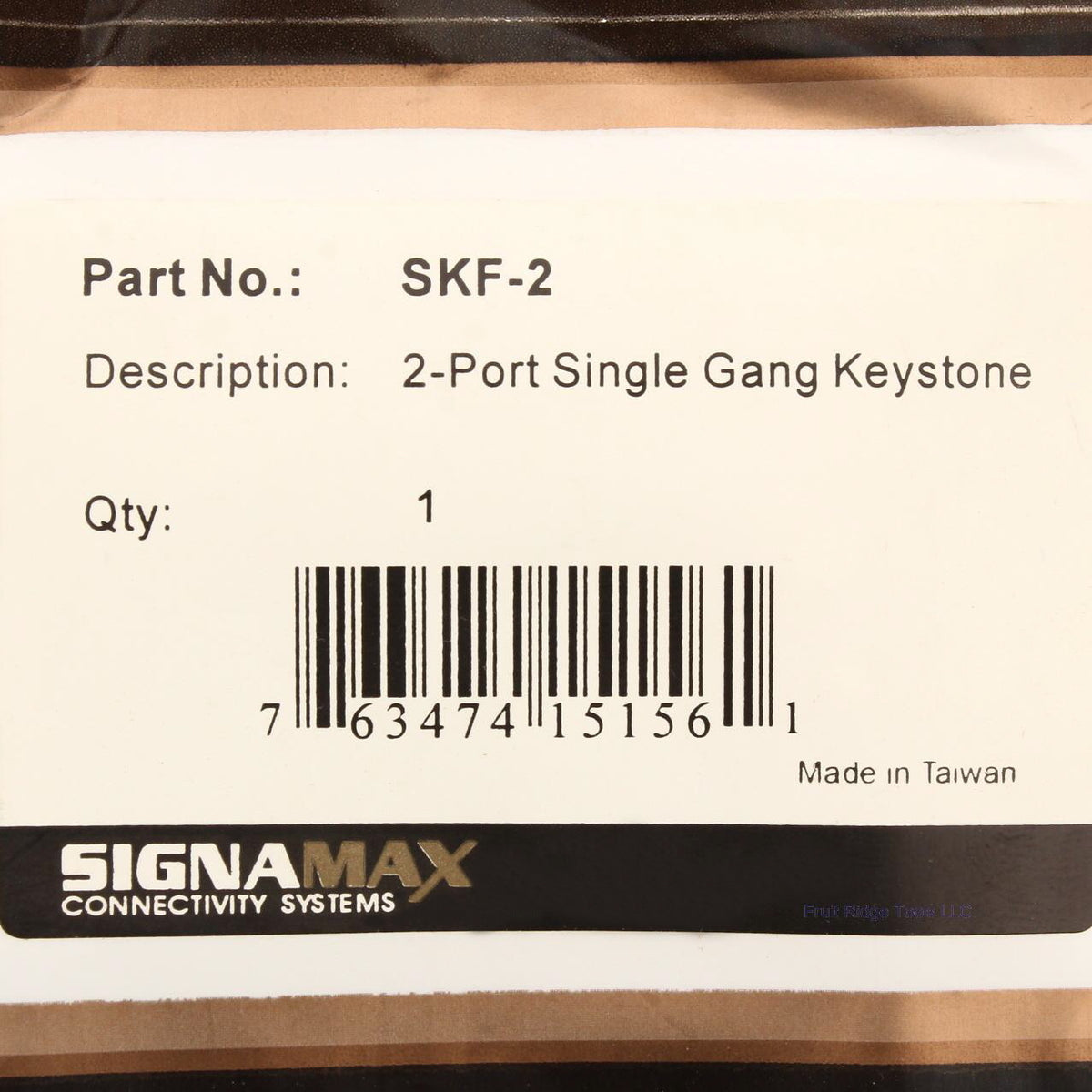 Signamax SKF-2 2-Port Single Gang Keystone