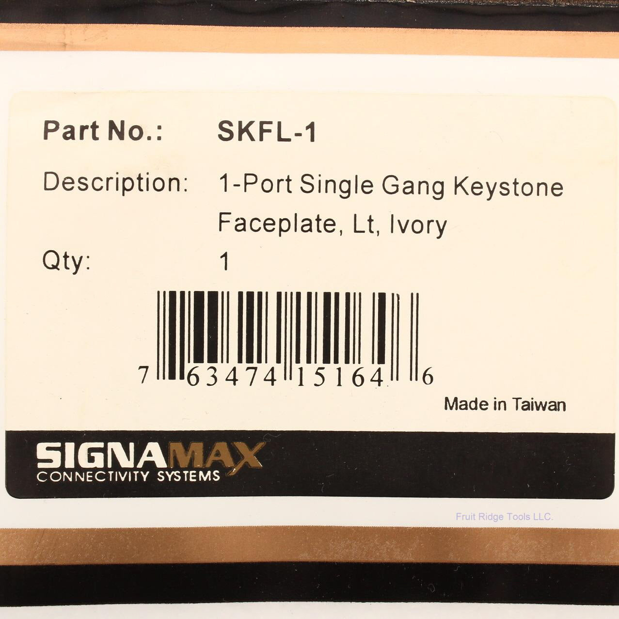 Signa Max SKFL-1 Light Ivory 1-Port Single Gang Keystone Faceplate